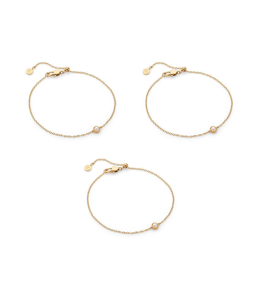 Pearl Bracelet Bundle (Gold)