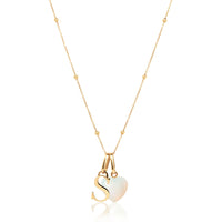 Personalised Initial & Birthstone Necklace (Gold)