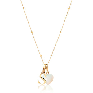Personalized Initial & Birthstone Necklace (Gold)