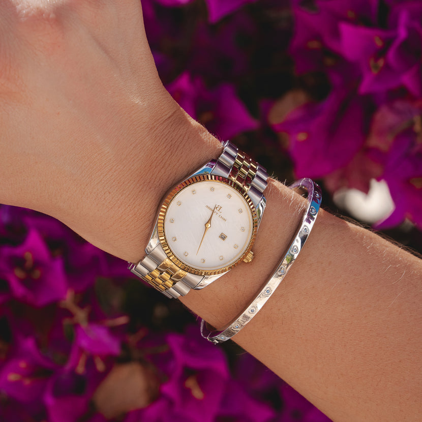 Belgravia 36mm Pearl & Crystal Link Watch
