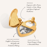 Photo Love Locket Necklace (Gold)