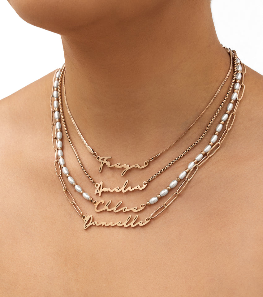 With Name VANESSA Rose Gold Name Necklace Personalized Jewellery