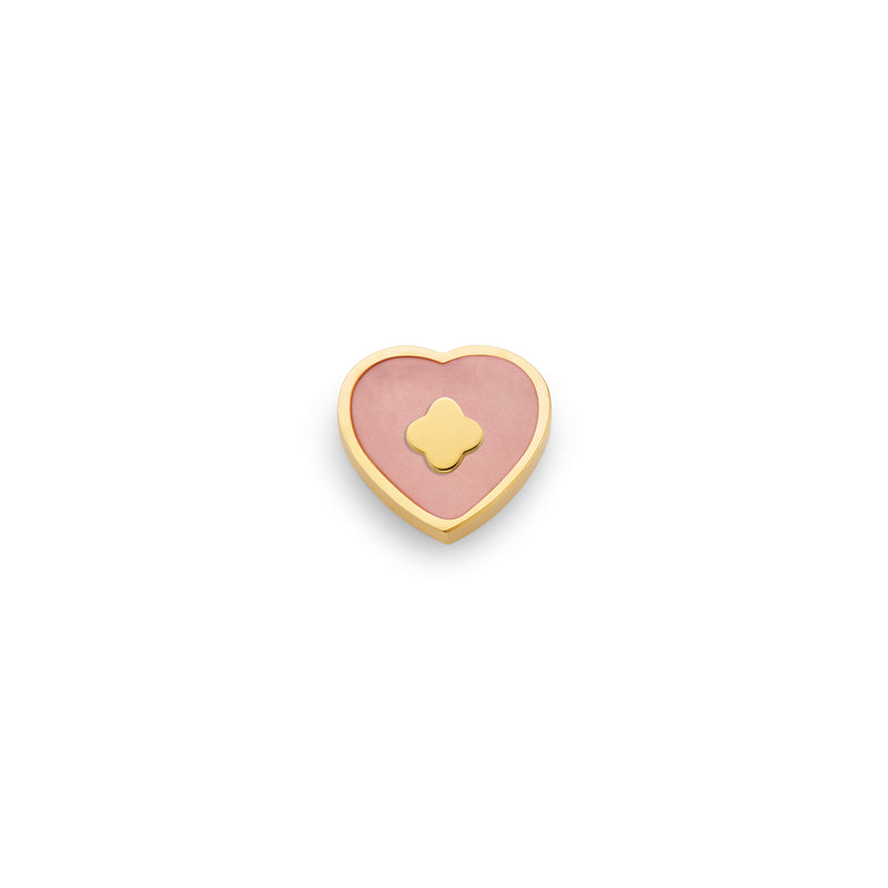 Rose Quartz Heart Charms (Gold) - Clover