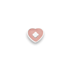 Rose Quartz Heart Charms (Silver) - Clover