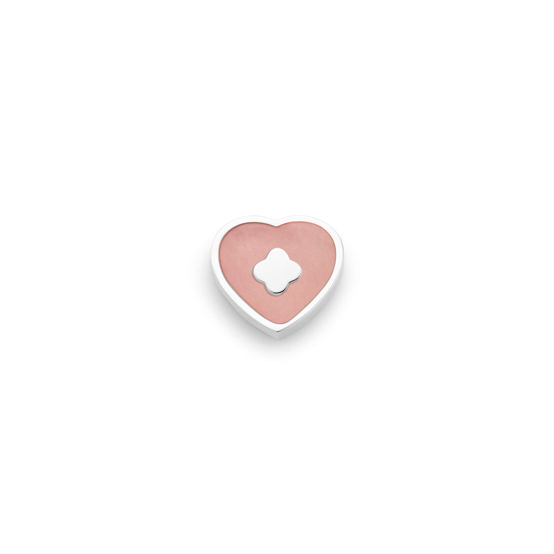 Rose Quartz Heart Charms (Silver) - Clover