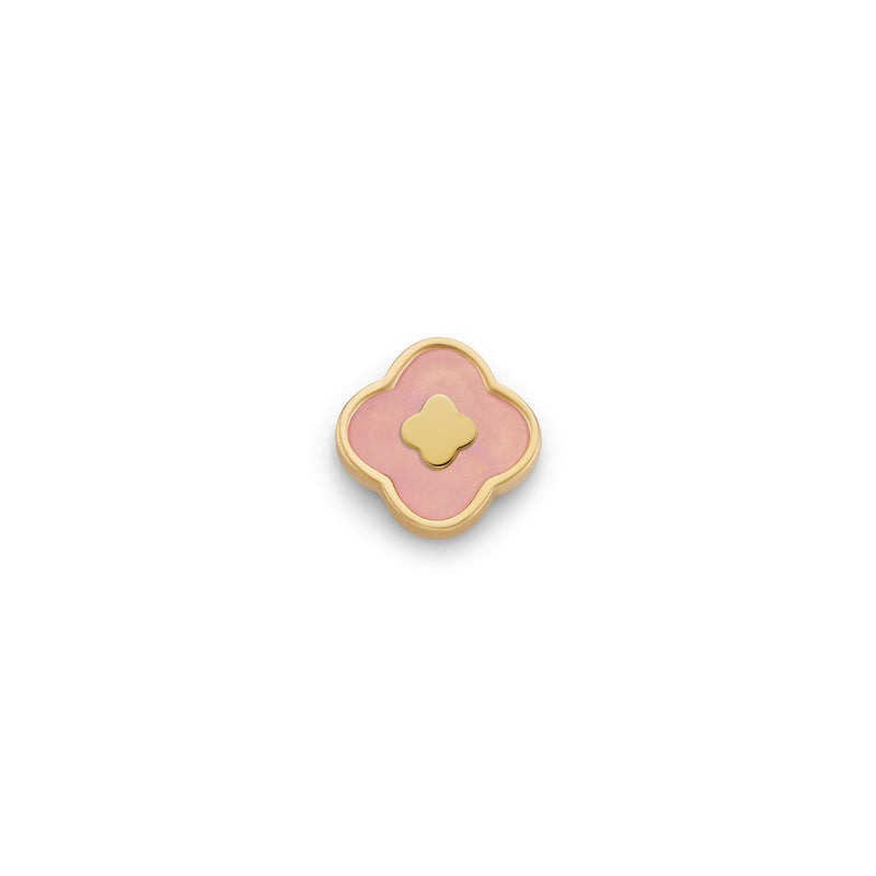 Rose Quartz Clover Charms (Gold) - Clover
