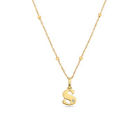 Retro Initial Necklace (Gold)