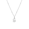 Retro Initial Necklace (Silver)