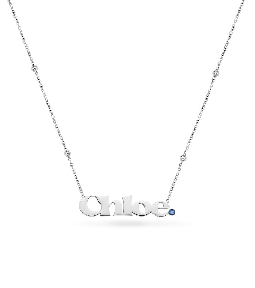 Retro Name Necklace (Silver)