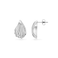 Rope Teardrop Stud Earrings (Silver)