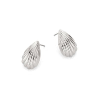 Rope Teardrop Stud Earrings (Silver)