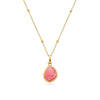 Pink Chalcedony Stone Necklace (Gold)