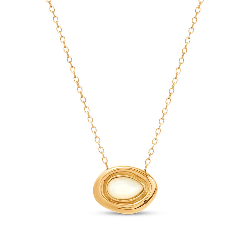 Pearl Molten Necklace (Gold)