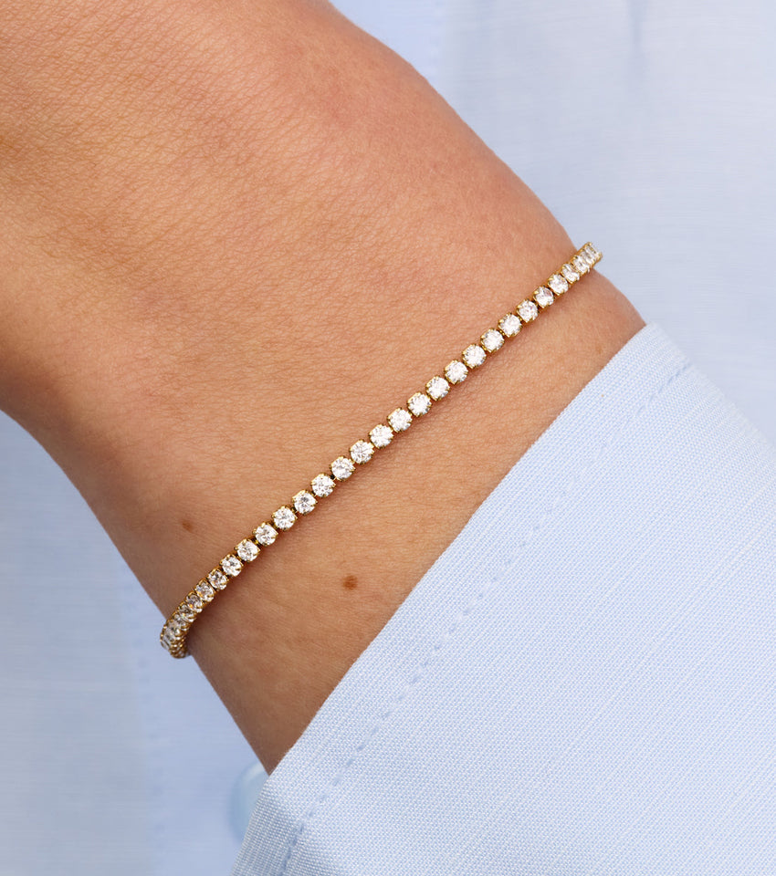 Mini Tennis Chain Bracelet (Gold)