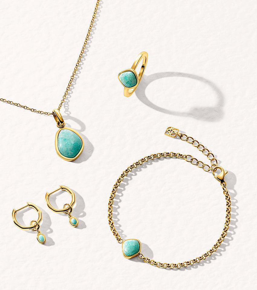 Organic Amazonite Ring (Gold)