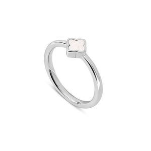 Fine Mini Pearl Clover Ring (Silver)