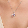 Heart Photo Locket Sphere Necklace (Silver)
