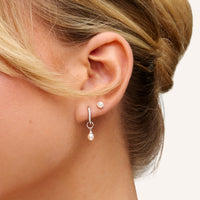 Fine Organic Pearl Earrings Set (Silver)