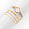 Belgravia Pearl Watch 23 & Crystal Bracelet Set (Gold)