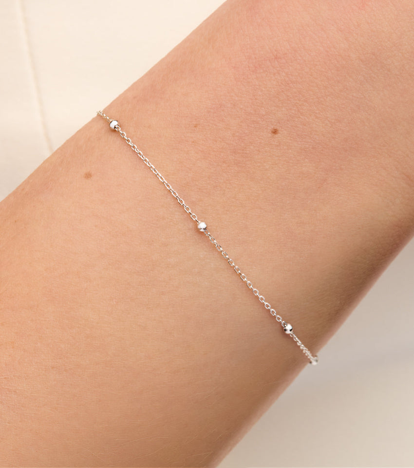 Fine Sphere Chain Bracelet (Silver)