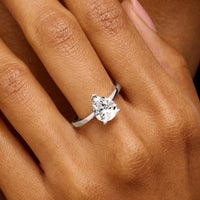 Pear Cut Solitaire Ring 2ct (Silver)