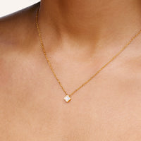 Mini Pearl Clover Necklace & Bracelet Set (Gold)