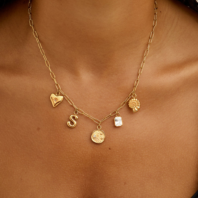 Made Mine Hanging Charm Necklace (Gold)
