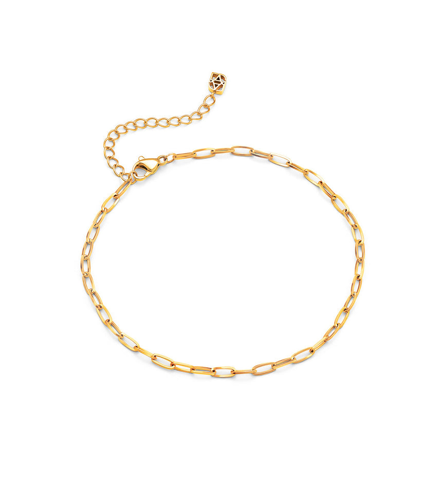 Paperclip Chain Anklet (Gold)