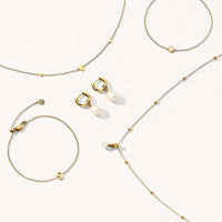 Mini Pearl Necklace Bridesmaids Gift Set (Gold)