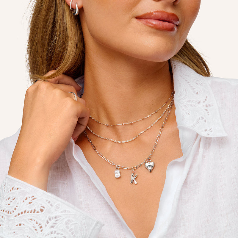 Made Mine Hanging Charm Necklace (Silver)