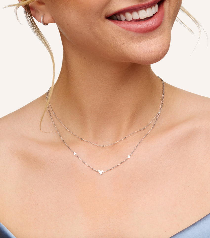 Mini Heart Necklace (Silver)