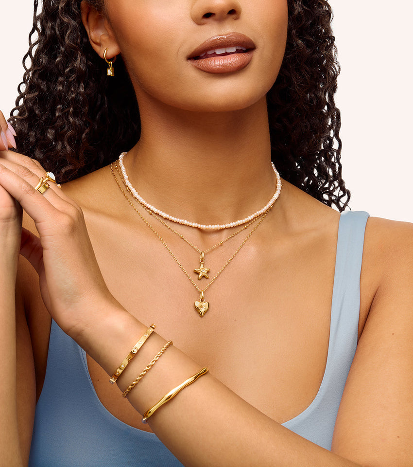 Ocean Pendant Necklace (Gold)