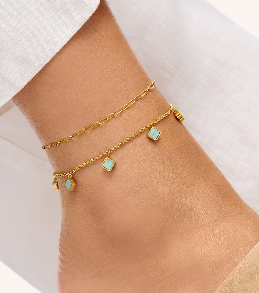 Paperclip Chain Anklet (Gold)