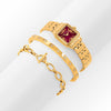 Essence Watch & Crystal Bracelet Set (Gold)