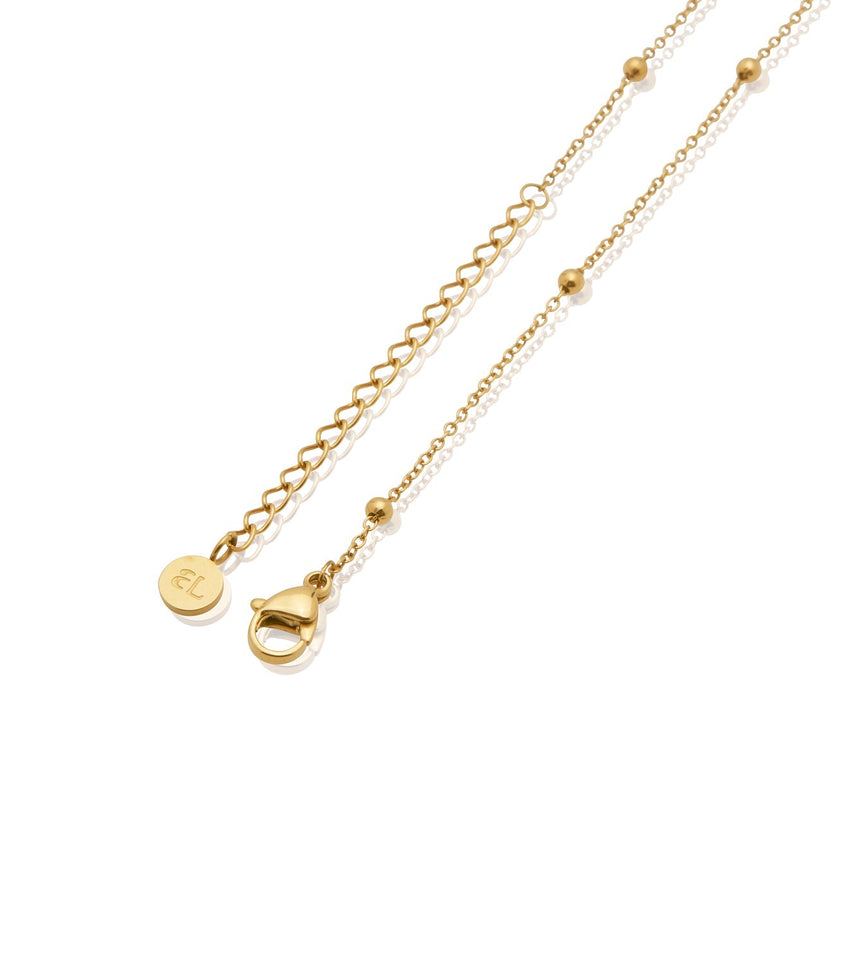 Birthstone Signature Name Necklace (Gold)