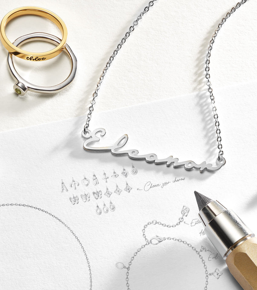 Fine Signature Name Necklace (Silver)