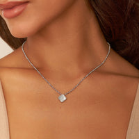 Pearl Clover Necklace & Bracelet Bundle (Silver)