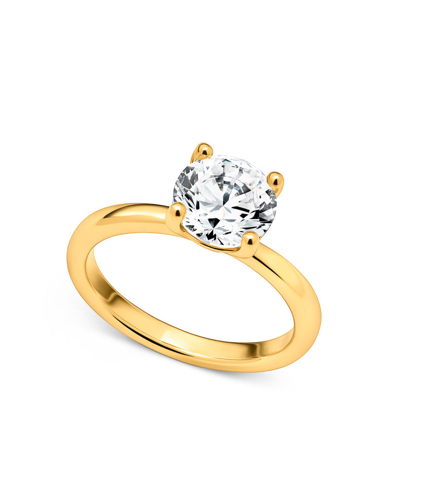 Round Cut Solitaire Ring (Gold)