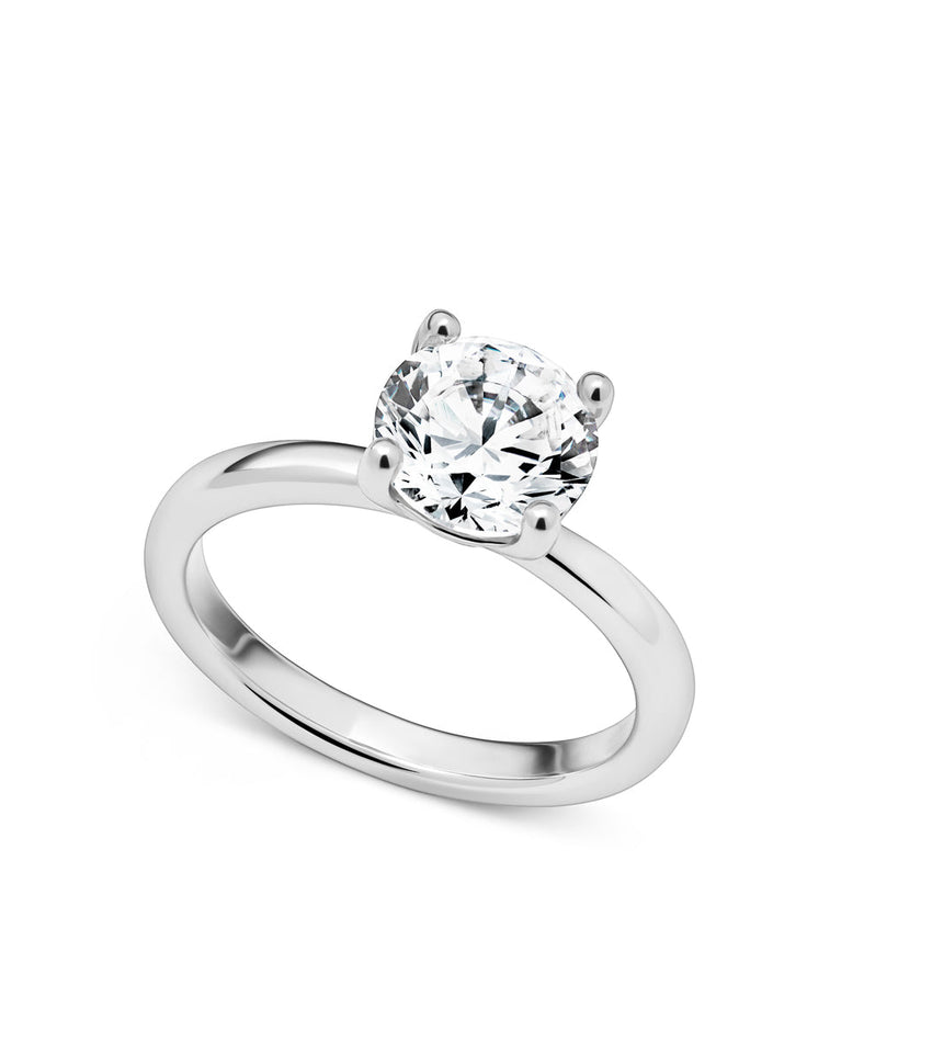Round Cut Solitaire Ring 2ct (Silver)