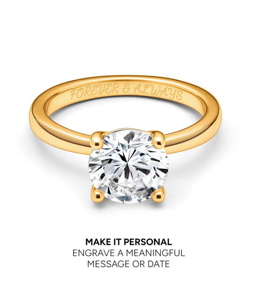 Round Cut Solitaire Ring (Gold)