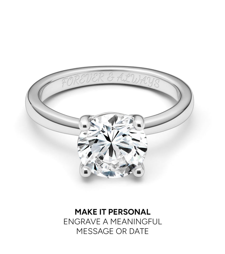 Round Cut Solitaire Ring 2ct (Silver)