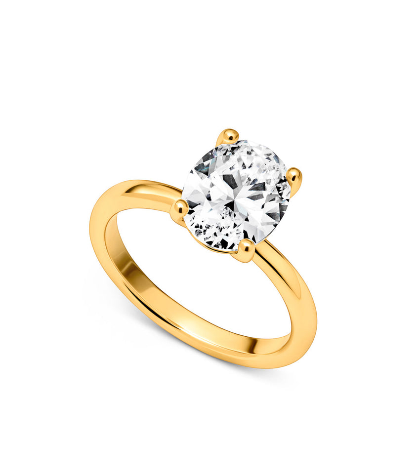 Oval Cut Solitaire Ring 2ct (Gold)