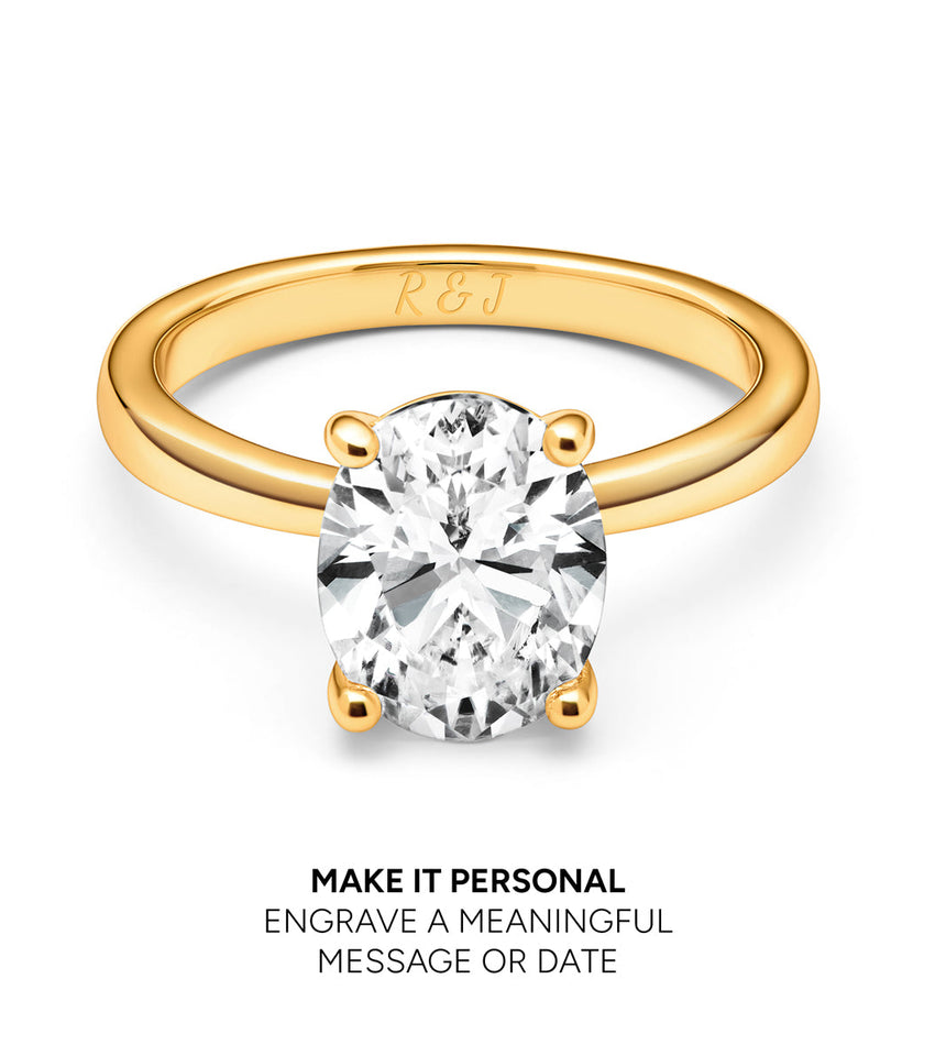 Oval Cut Solitaire Ring 2ct (Gold)