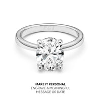 Oval Cut Solitaire Ring (Silver)