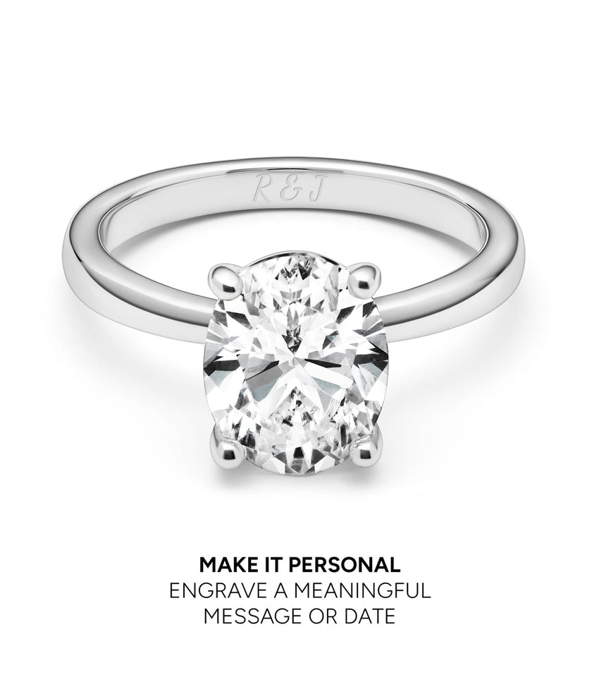 Oval Cut Solitaire Ring (Silver)