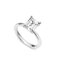 Emerald Cut Solitaire Ring (Silver)