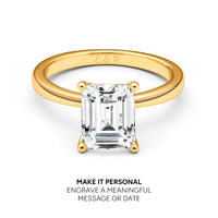 Emerald Cut Solitaire Ring (Gold)