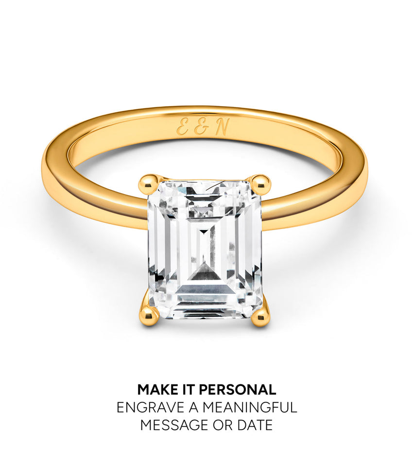 Emerald Cut Solitaire Ring (Gold)