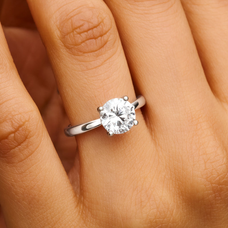 Round Cut Solitaire Ring 2ct (Silver)