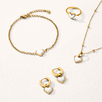 White Quartz Heart Pendant (Gold)